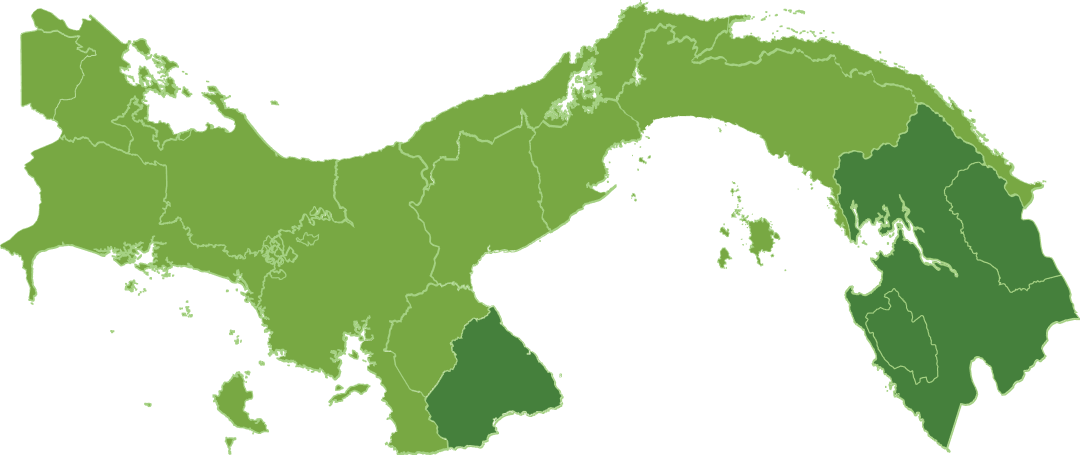 Mapa de Panamá con provincias visitadas por el Q?Bus